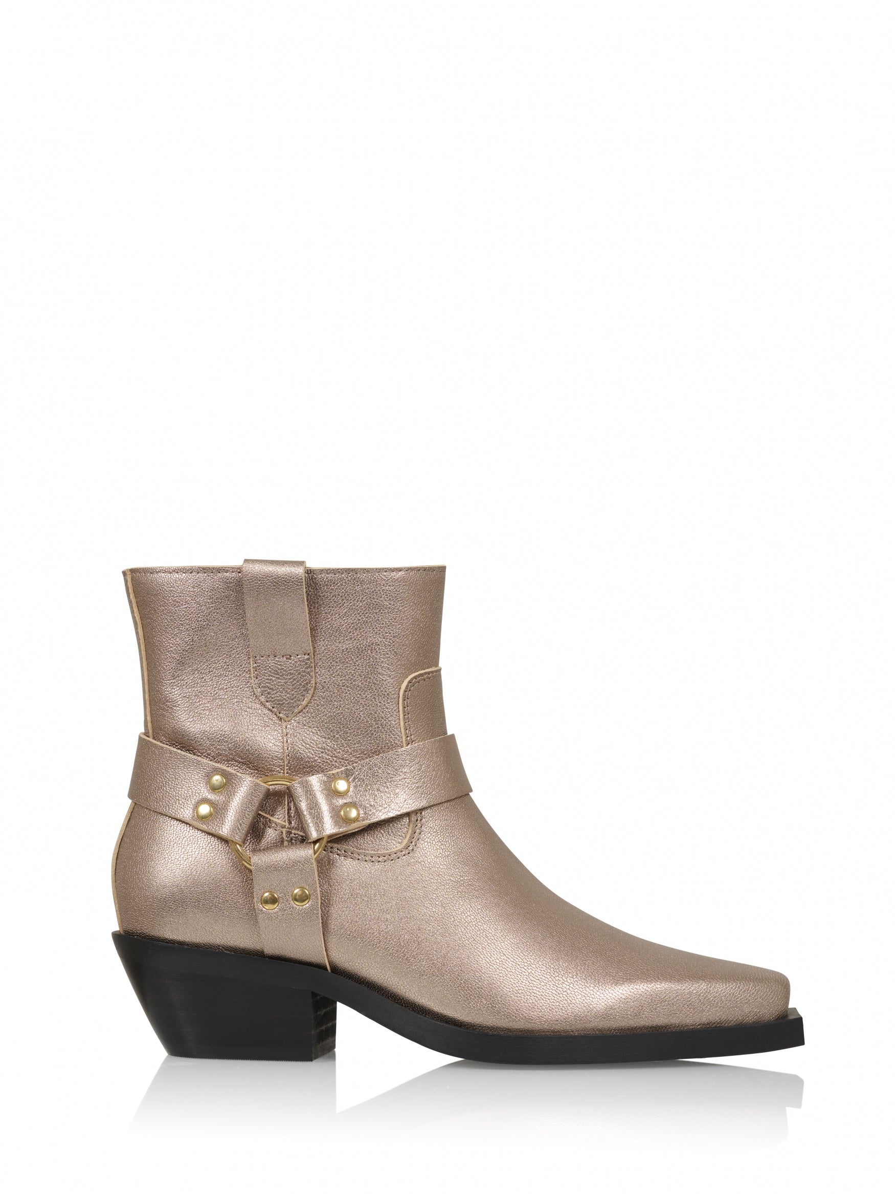 Metallic western shops booties